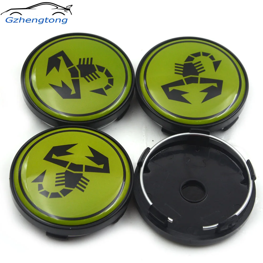 

Gzhengtong 4pcs/Set 60mm Car Emblem Wheel Hub Caps Center Cover Caps Green Abarth Scorption Logo for Fiat Abarth 500 500C