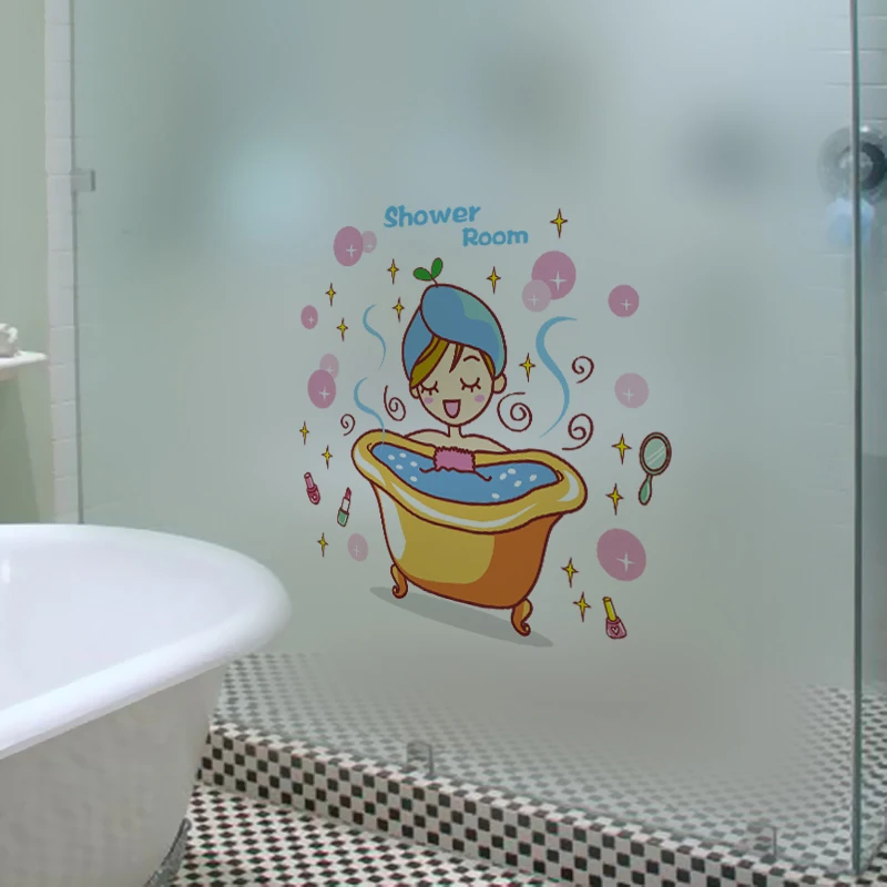 Shower Girl Removable Vinyl Wall Stickers Self Adhesive Waterproof Home