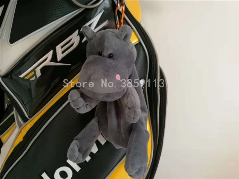 

Lovely Animal Hippo Small Golf Ball Bags Pack 5-7pcs Balls Or Tees Keys Marks Funny Cartoon Zipper Golf Hang Bags 2 Colors