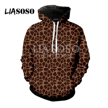 

LIASOSO 2019 new men and women models hoodies animal stripes 3D color printing men and women hoodies casual fashion clothingW055