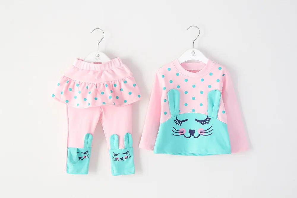 Anlencool Roupas Meninos/ ; осенняя одежда для маленьких девочек; костюм для маленьких девочек; комплект модной одежды с кроликом для новорожденных девочек; Модная одежда