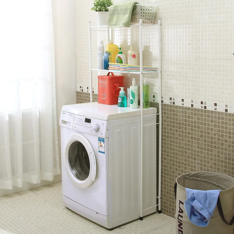 Large double layer washing machine floor stand bathroom towel storage ...