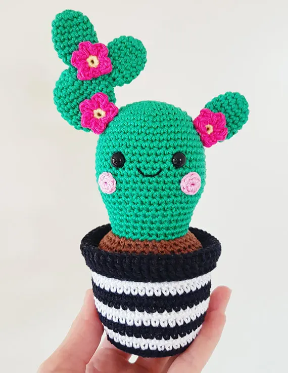 Amigos do Cacto Chocalho da Boneca do Brinquedo do Crochê Amigurumi 9 Cheap Móbiles e chocalhos para bebês
