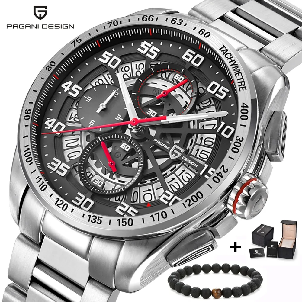 

Pagani Avant Sport 3D Big Dial Quartz Men Watch Top Brand Luxury Militry Army Style Black Leather Waterproof Chronograph Montre
