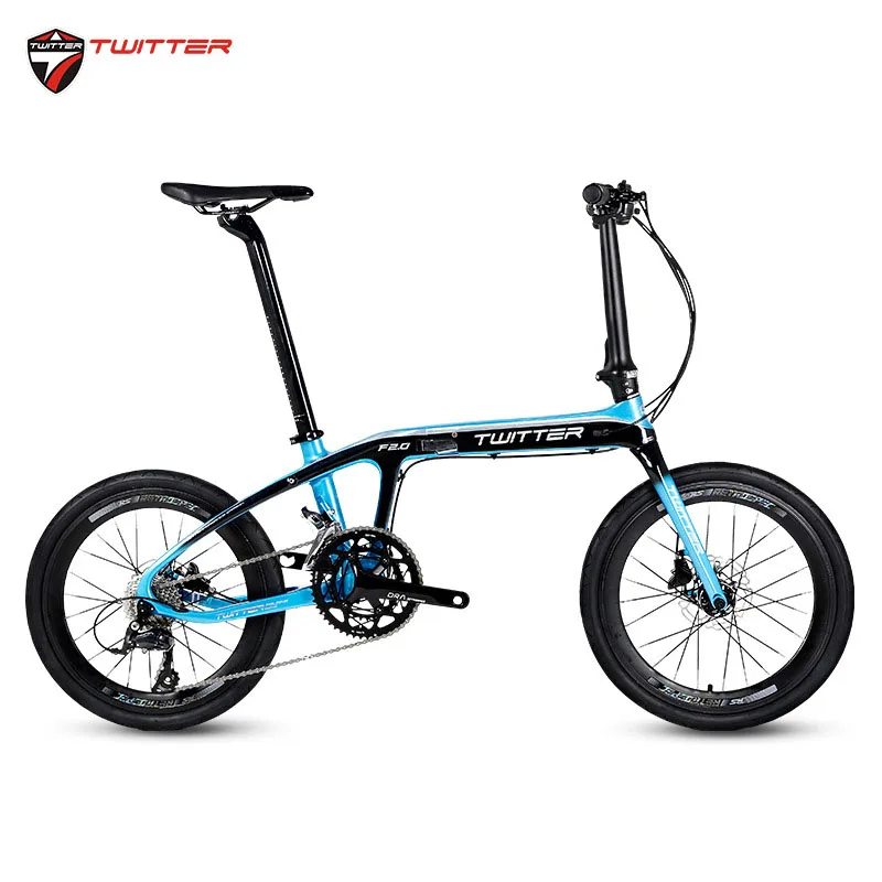 Твиттер F2.0 BMX карбоновый складной велосипед 20 дюймов колеса 22s 18s 16 Скорость 2400 8s