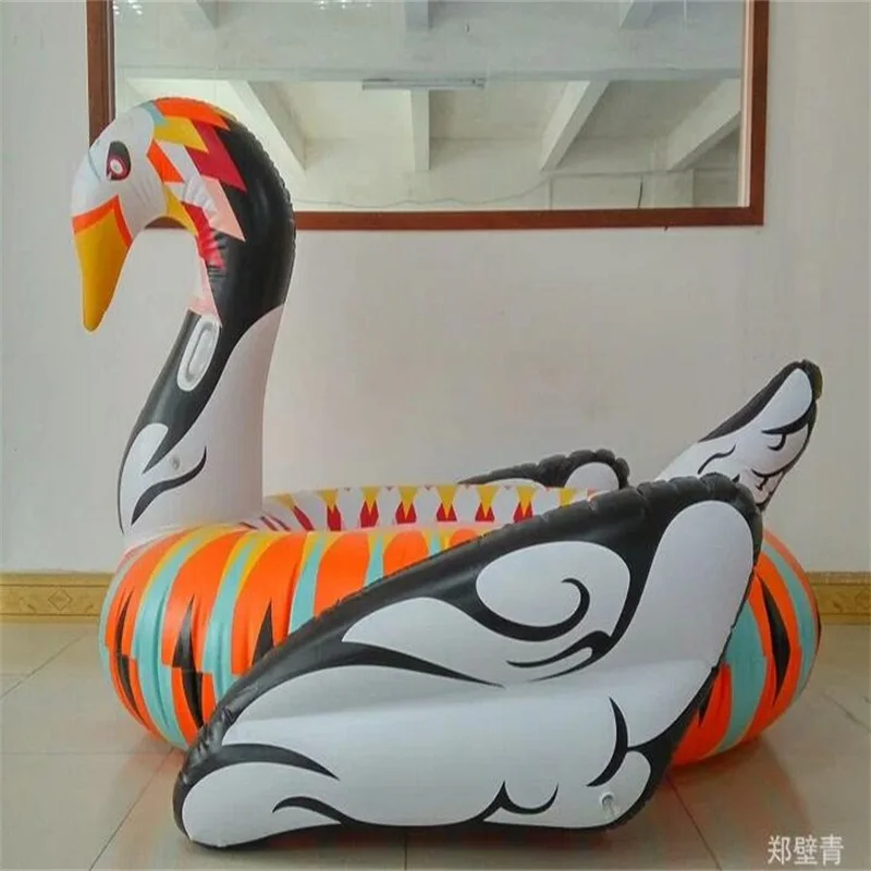 

Wholesale 190cm Colorful Swan Inflatable floating row Swimming Rings Floating Air Mattress