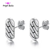 Новые готические панк шины серьги-гвоздики с рисунком для женщин и мужчин серьги с Буддой рок вечерние ювелирные изделия из стерлингового серебра 925 пробы