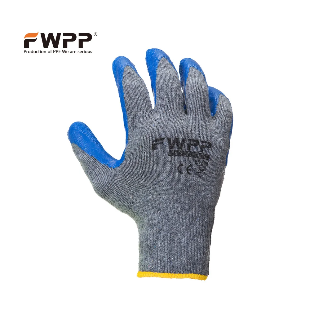 

FWPP 6-12 Pairs Latex Coating Work Gloves Non-slip Wearable Soft Comfortable Cotton Yarn Safety Protective Gloves