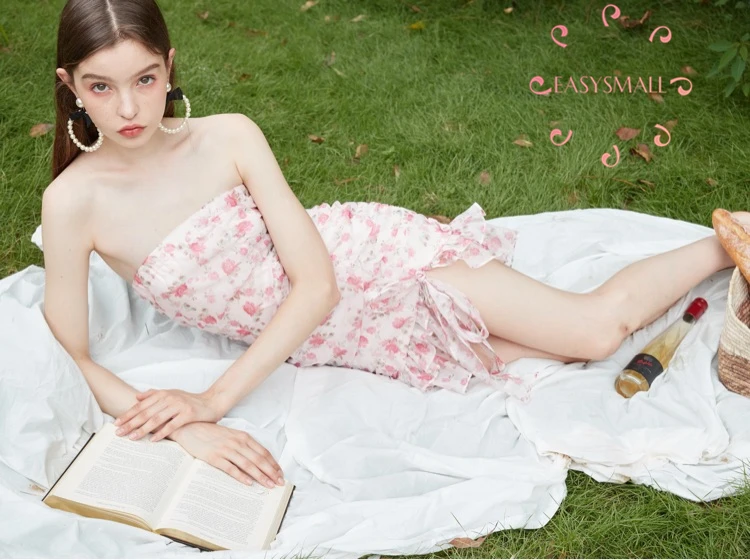 

EASYSMALL For love lemons Women dress Fashion Country style Fresh high-end party evening streetwear High Waist short Dresses