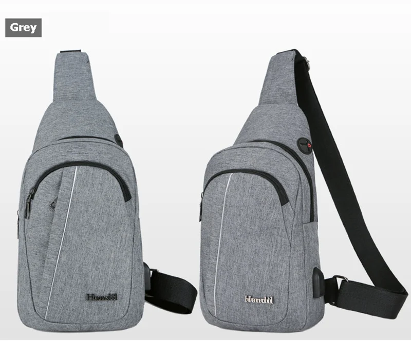 USB Charging Men Backpack Canvas Anti Theft Teenager Chest Bag Women Headphone Hole Casual Shoulder Bag Sac A Dos Homme BP0222 (23)