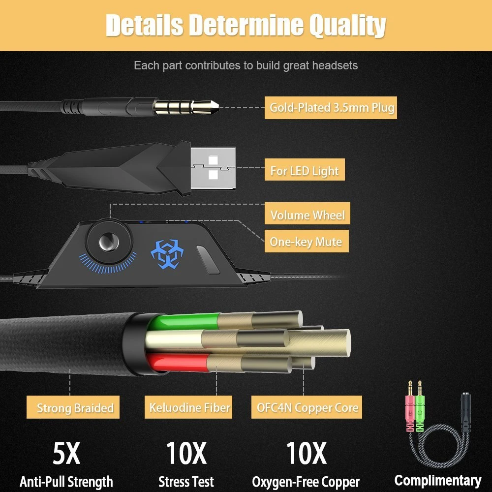 Excelvan V4 игровая гарнитура Casque Проводные ПК стерео наушники с гарнитурой