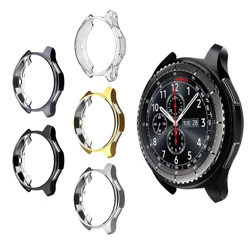 

AMAZFEEL TPU Protective watch Case For Samsung Gear S3 Frontier shell electroplated replacement Colorful Protector Cover frame