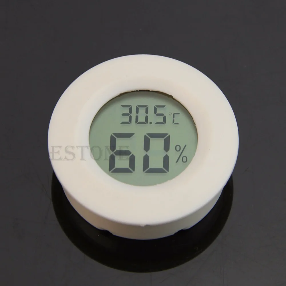 Высокое качество цифровой прибор для определения влажности Термометр круглый черный лицо AUG25