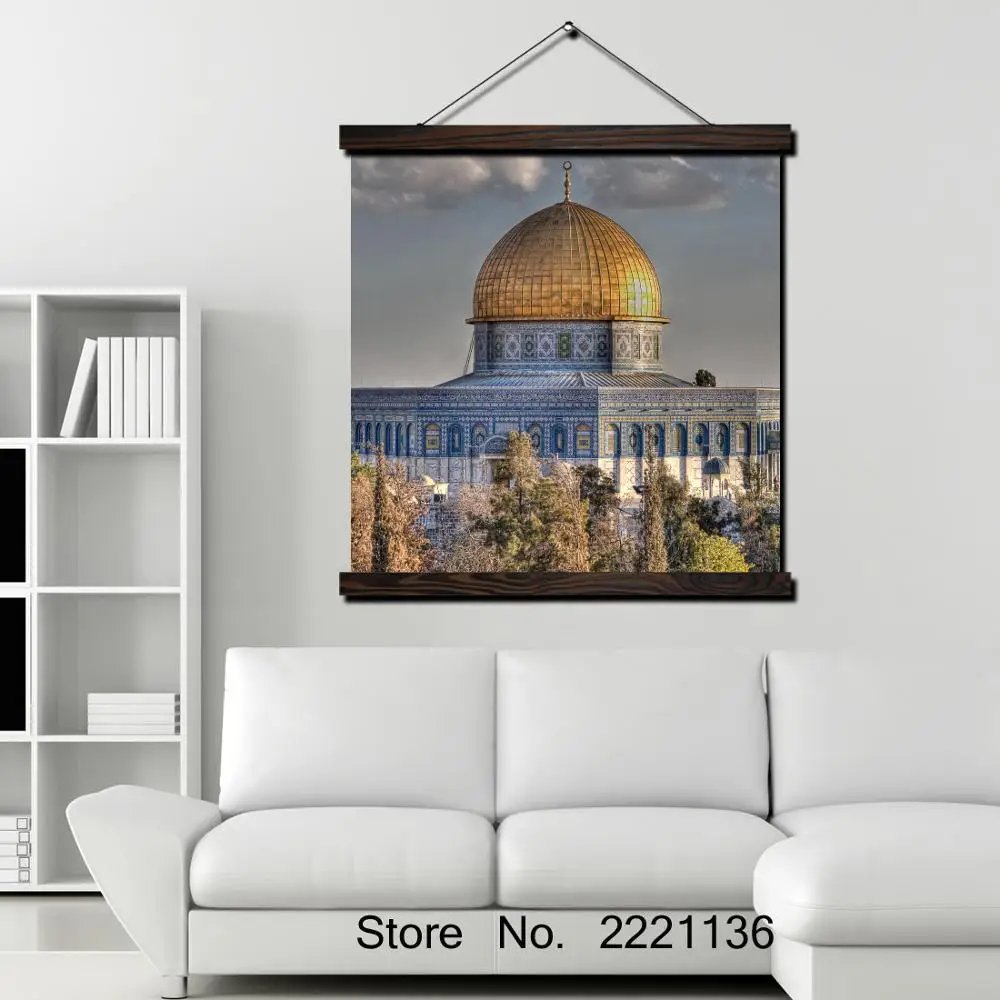 

Jerusalem The Golden Dome HD Print Scroll Paintings Wall Art Printed Hanging Framed Canvas Painting Modern Home Decoration