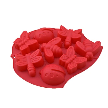 

8 Cavity Insect Silicone Cake Mold Pan Deep Chocolate Mousse Baking Candy Making Mould Cakes DIY Soap Decoration Tools