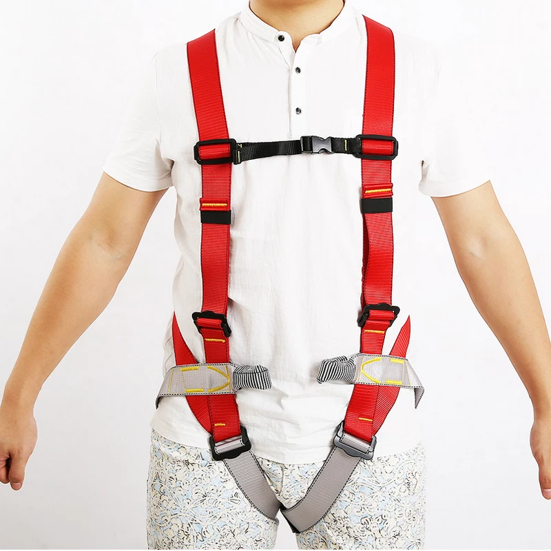 MagiDeal Adjustable Body Safety Waist Harness Climbing Belt Fall Protection Full Body Rock Climbing Harness Body Seat Belt