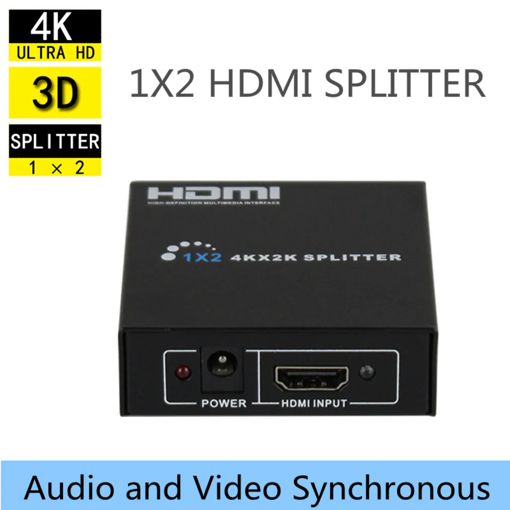 HDMI сплиттер 1X2 порта 3D UHD 1080p 4K * 2K видео адаптер 1 вход 2 выхода усилитель дисплей
