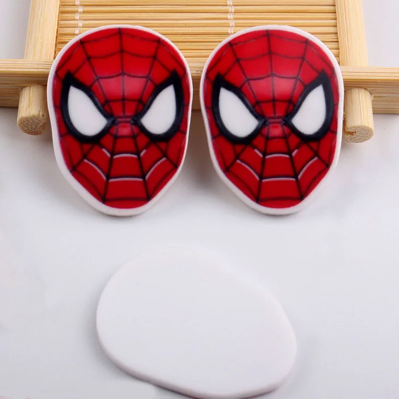 

40pcs/Lot 26x35mm Cartoon Kawaii Spiderman Planar Resin Cabochon Flat Back Scrapbooking DIY Flatback Hair Bow Center Decoration
