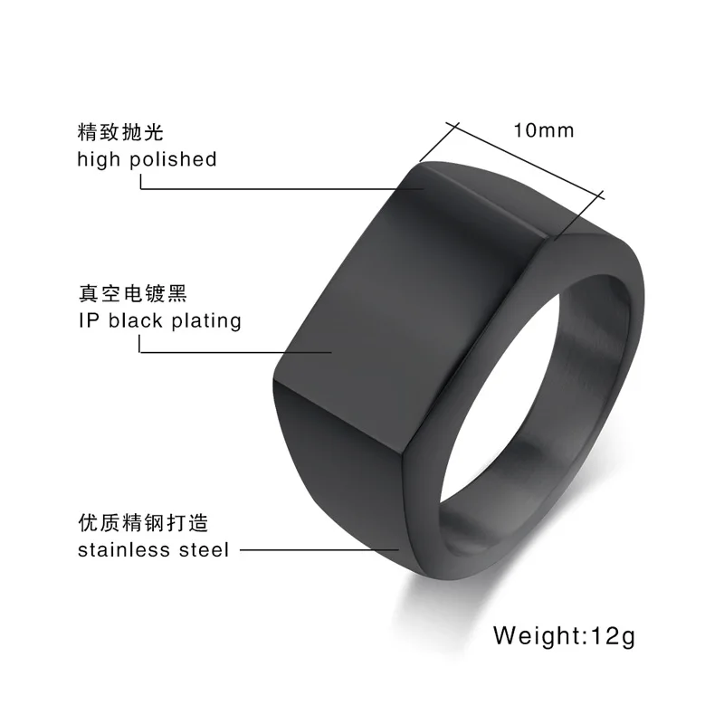 Fashion Black Gold Silver Color Stainless Steel irregular Rings For Boy and Boy Friendship Men Ring Simple Jewelry Ring Male