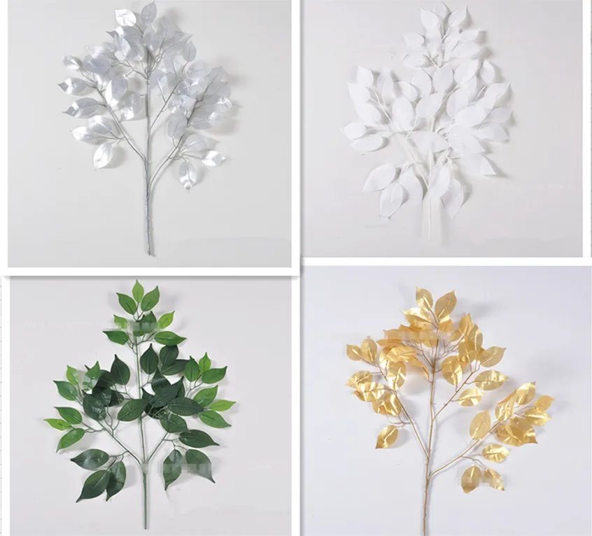 4 colors artificial leaves home decoration leaves for wedding party