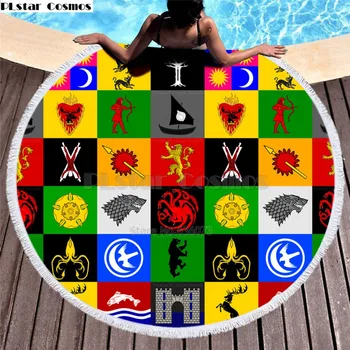 

Game of Thrones Blanket Women Bath Towel for Beach Thick Round 3d print Fabric Quick Compressed Towel new style-9