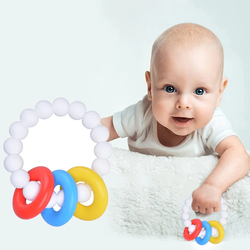 Baby Teething Wristband Toy Food Grade Soft Silicone Teether Infants