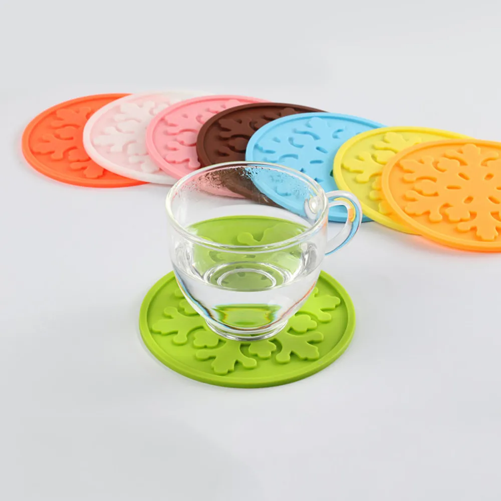 1PC Cup Mats Fashion Silicone Heat Insulation Coffee Tea leaves Cup Mug
