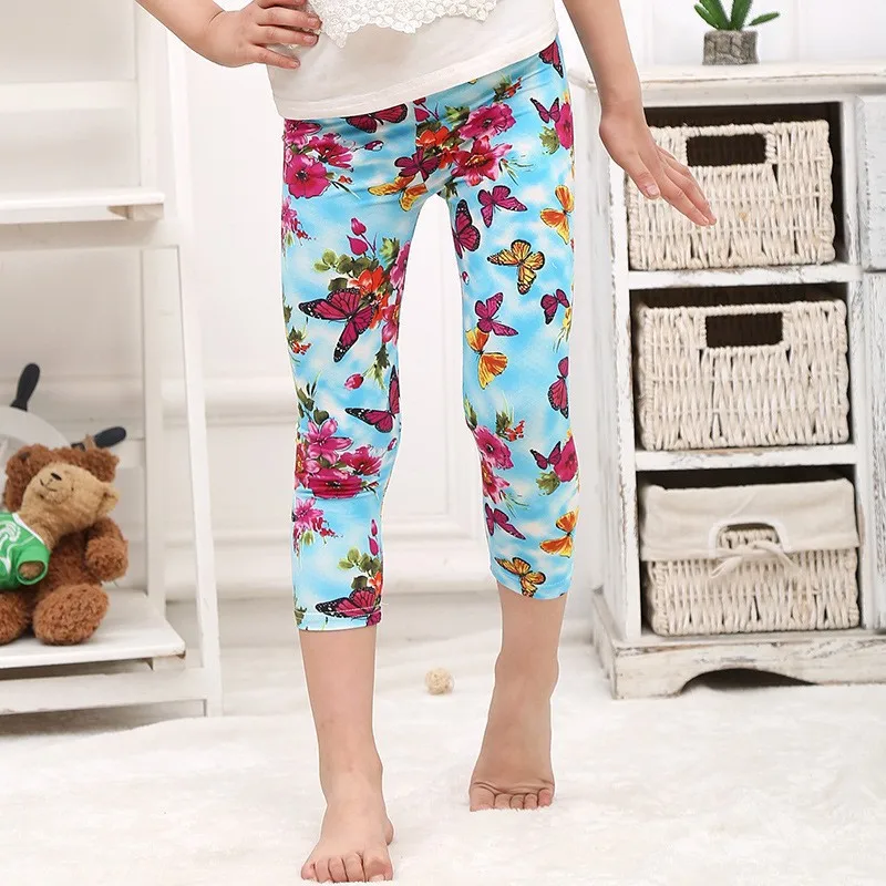 Популярные и новые леггинсы для девочек летние корейские разноцветные эластичные молочные шелковые дышащие штаны, леггинсы