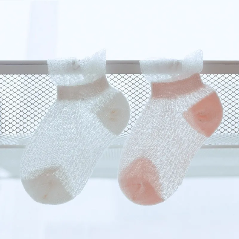 COOTELILI 2pairsLot Summer Baby Girls Socks Hollowed-Out Lace Toddler Socks Baby Girls Accessories 0-3y Baby Stuff For Newborns (7)