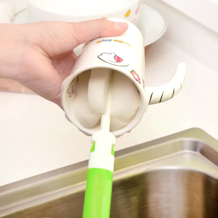 Lightweight Detachable Long Handle Sponge Mug Cleaner Cup Brushes Kitchen Cleaning Tools Milk