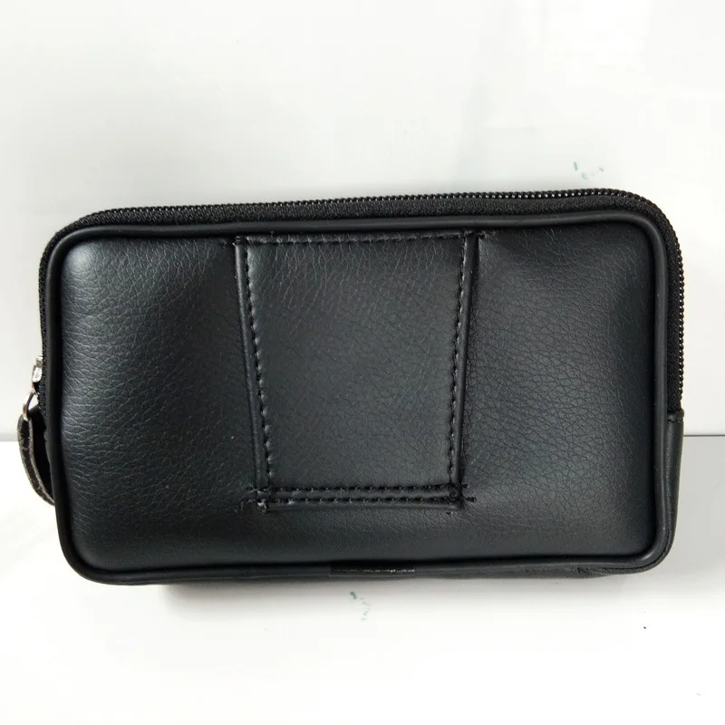 Waist Packs  Patent Leather Men Mobile Phone Bag Fashion Belt Pocket Male Coin Waist Packs