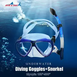 Дайвинг очки силиконовая маска для дайвинга подводное плавание анти-туман очки + трубка Набор Подводное плавание оборудование Дайвинг
