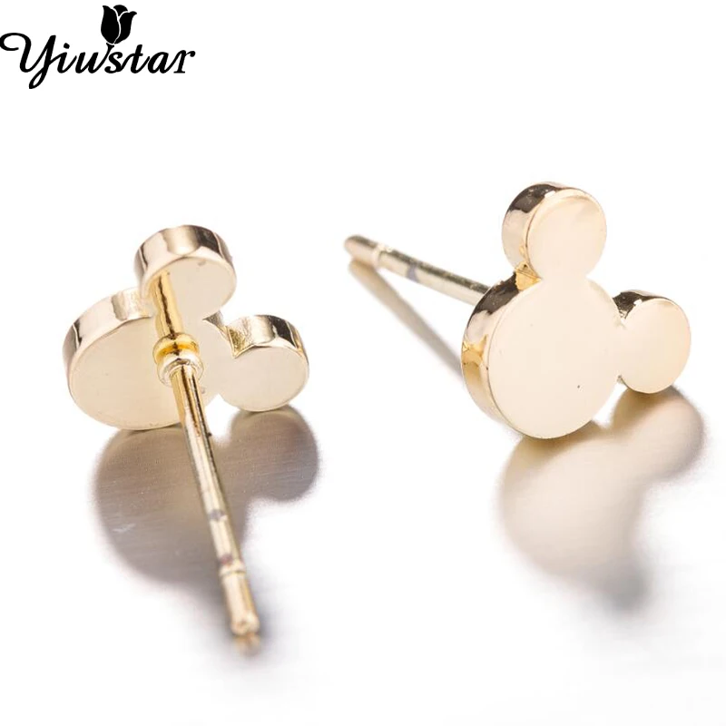 

Yiustar Cute Mickey Earrings Romantic Cartoon Stainless Steel Stud Earrings for Women Girls Kids Jewelry Beauty Mickey