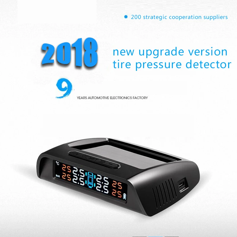 

E-show tree TPMS Car Detector Tire Pressure Tempareture Monitor System External Solar Wireless High Accuracy Intelligent Alarm