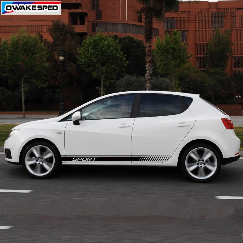 Стикер в полоску для автомобильной двери боковой юбки Seat Ibiza FR TGI ST Cupra