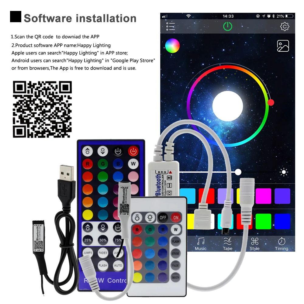 DC5V-24V Bluetooth RGB RGBW светодиодный контроллер IOS/Android APP Bluetooth RGB контроллер для RGB RGBW светодиодные ленты