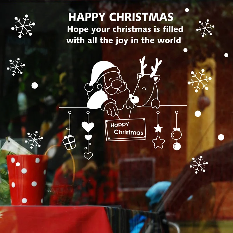 Большая Рождественская наклейка X mas наклейки постеры виниловые на стену Декор