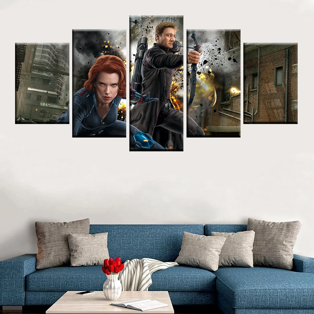 

HD Print Movie Avengers Canvas Painting Poster 5 Panel Wall Artist Residence Decorative Living Room Bedroom Mural