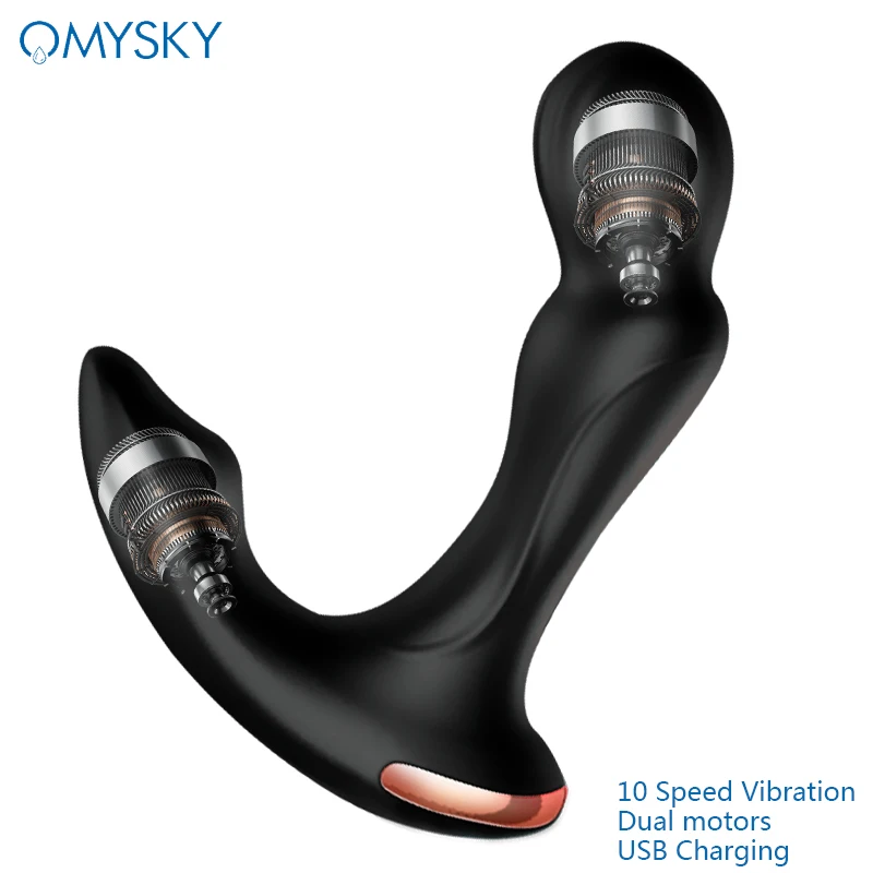 Omysky 10 velocidades de vibración juguete sexual Anal masajeador de próstata para hombre con carga