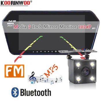 

Koorinwoo HD 7 Inch TFT LCD Screen 1024*600 Car Mirror Monitor Bluetooth MP5 FM USB/SD Slot Car Rearview Camera Reversing