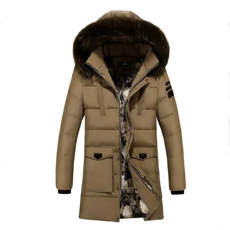 Winter Jacket Men White Duck Down Long Jackets Keep Warm Coat Casual Men's thick Down Overcoat Outdooring parka homme roupas