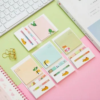 

180 Pages Kawaii Cat & Goose Portable Memo Pads Sticky Notes School Office Supply Student Stationery Notepad
