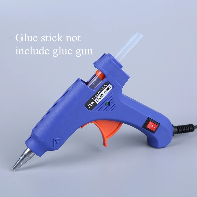 20W Glue Gun Mini Hot Melt EU Plug for DIY Thermo Electric Heat Temperature Tool with 2pcs Glue Stick 7mm Silicone Adhesive (9)