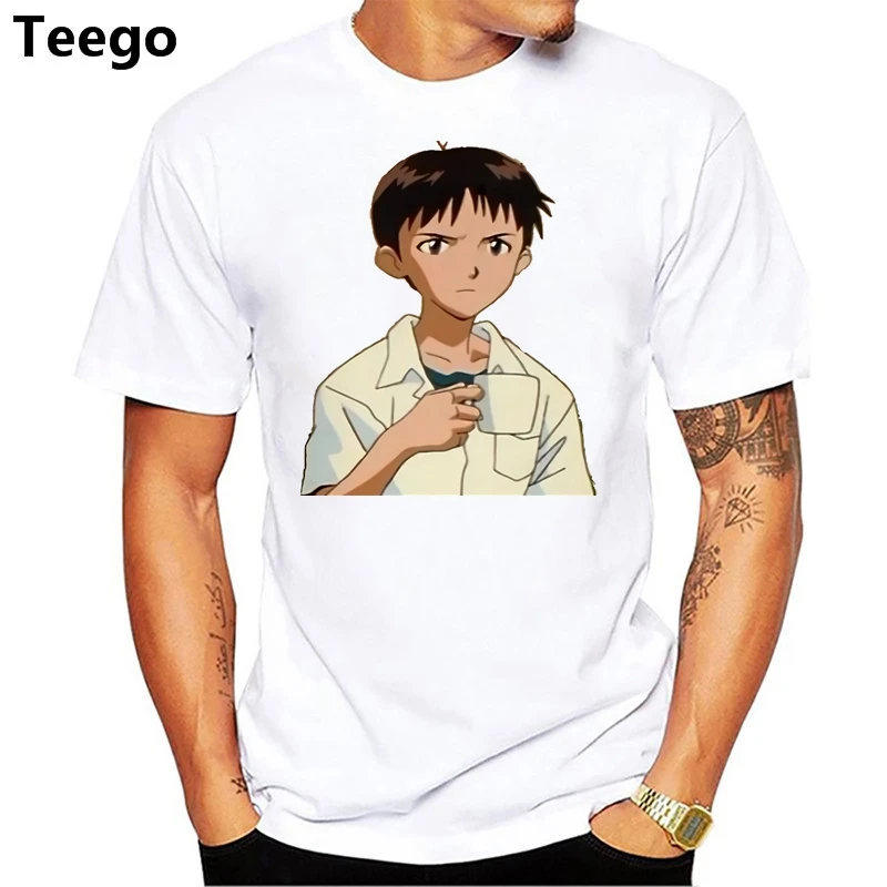 

Neon Genesis Evangelion Shinji Ikari Go Ballistic Printed T Shirt Fashion O-neck T-shirt White Short Sleeve Tshirt Men
