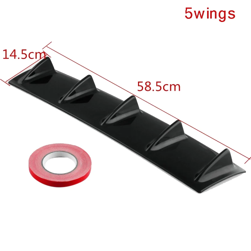 Universal trasera inferior parachoques labio difusor de aleta de tiburón Spoiler brillo negro 3/5Fin NR-envío Universal trasera inferior parachoques labio difusor de aleta de tiburón Spoiler brillo negro 3/5Fin NR-envío