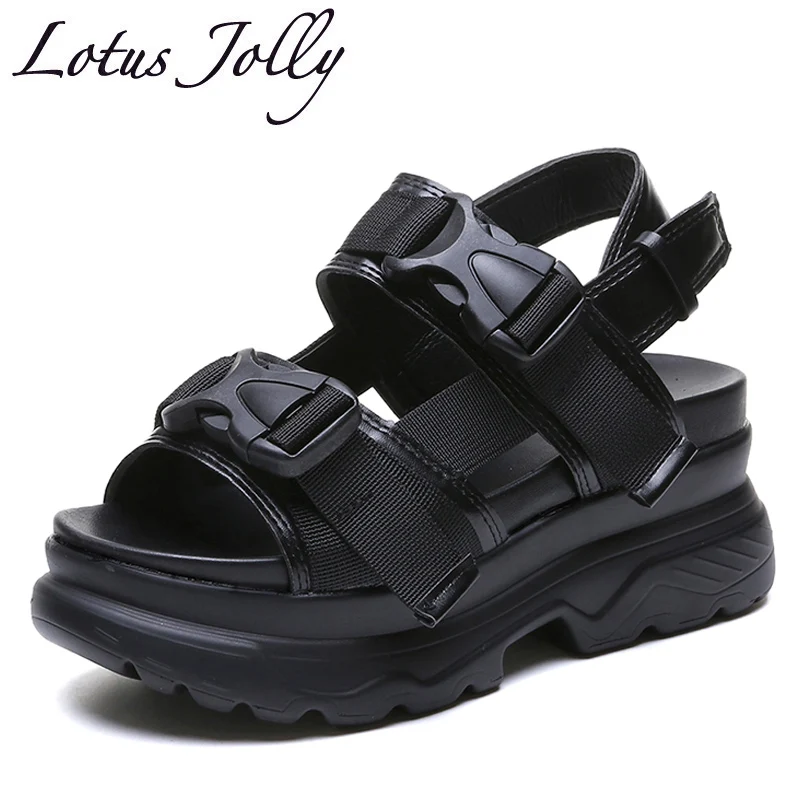 

Summer Women Sandals 7 High Heels Chunky Sandals Woman Increase Casual Shoes Platform Wedges Slippers Slides Ladies Creepers