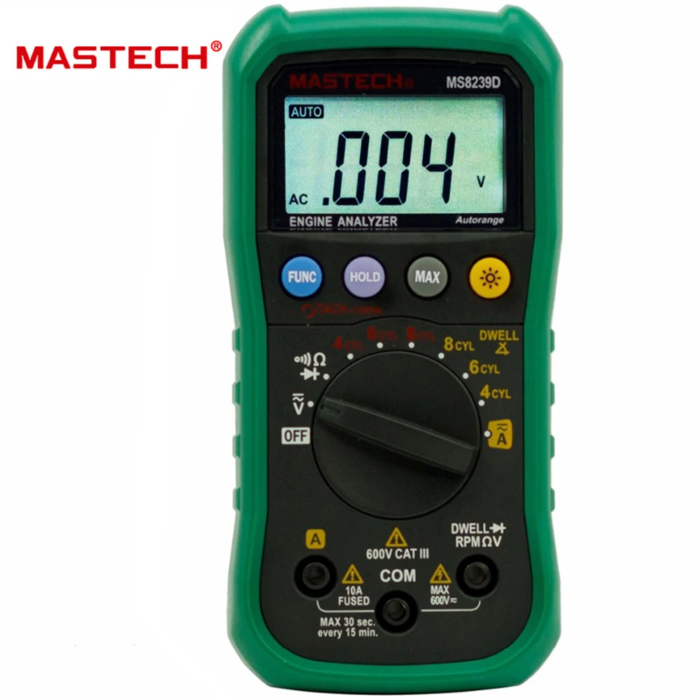 Цифровой Автомобильный Мультиметр MASTECH MS8239D и анализатор двигателя измерение