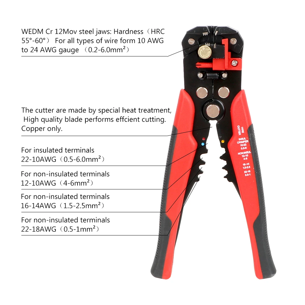 0,2-6,0 мм, 2 инструмента, автоматический инструмент для зачистки проводов, обжимной инструмент для кабелей, многофункциональный инструмент для зачистки, обжимные плоскогубцы