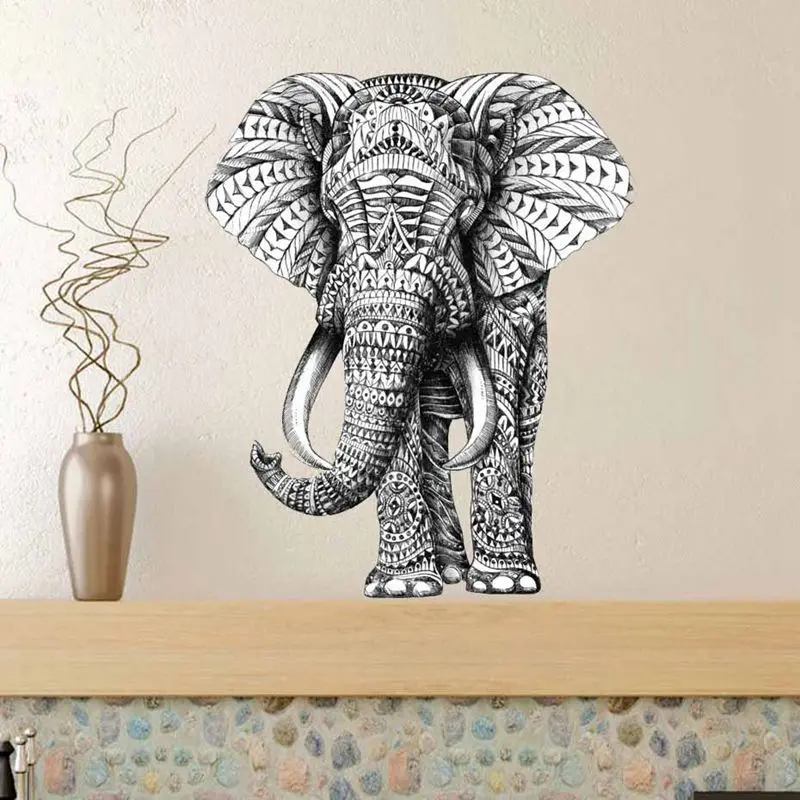 Creative home decoration wallpaper geometric elephant PVC ...