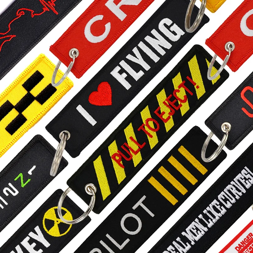 

Personality Embroidery Key Chain for Car and Motorcycle Follow Me Key Protector Trendy Luggage Tag Key Fob 25 Styles SP1487
